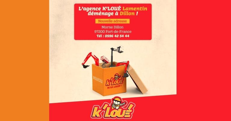 DÉMÉNAGEMENT ! Nous vous donnons rendez-vous à la NOUVELLE AGENCE de Morne Dillon ! K'LOUÉ Martinique & Guadeloupe.