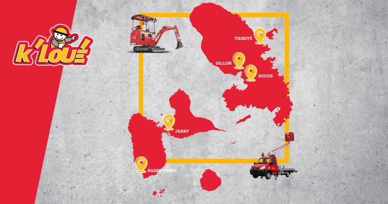 K’LOUE Antilles : Votre partenaire de confiance pour la location de matériels et outillages professionnels depuis plus de 30 ans en Guadeloupe et en Martinique.