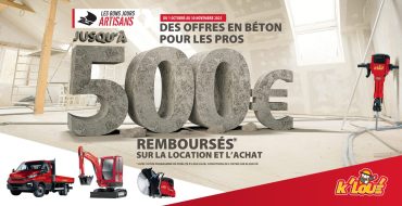 Offre béton pour les pros ! Jusqu'à 500€ remboursés sur vos achats d'Octobre et Novembre !