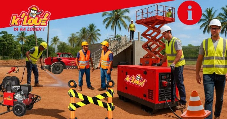 Organiser vos chantiers et vos évènements en toute sérénité : location de matériel professionnel - K’LOUÉ Guadeloupe et Martinique.