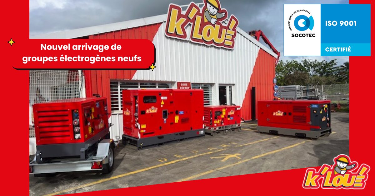 ⚡ Nouveaux groupes électrogènes chez KLOUE Guadeloupe !