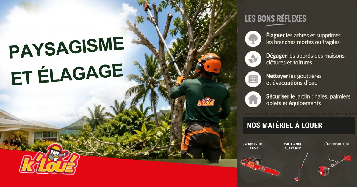 Location matériel paysagiste Martinique Guadeloupe | Élagage & cyclones