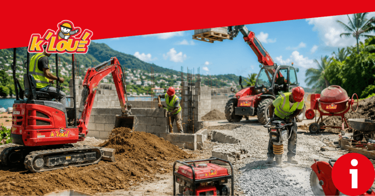 Location matériel TP & BTP Martinique : gagnez en productivité sur vos chantiers | K’LOUÉ