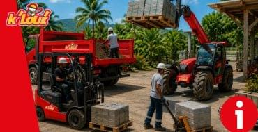 Transport et manutention : louer le matériel adapté pour déplacer, charger et livrer efficacement – K’LOUÉ Martinique et Guadeloupe.